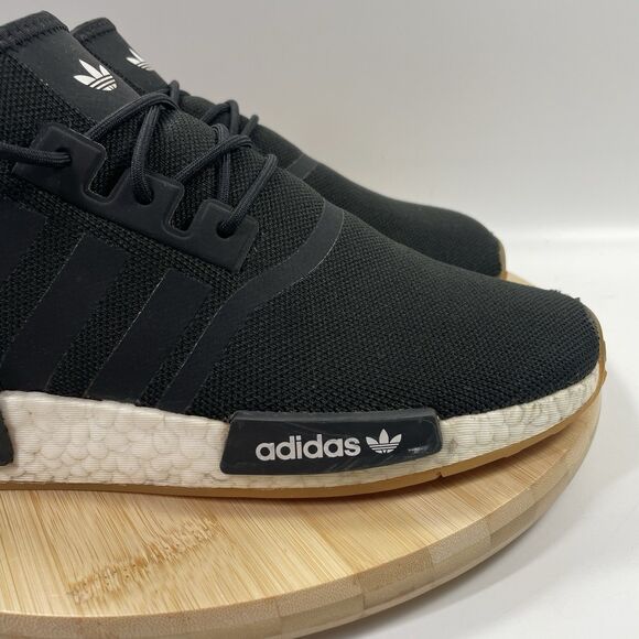 Adidas NMD R1 Boost Shoes Men’s Size 10 Black Gum Athletic Running Sneakers - Picture 3 of 16